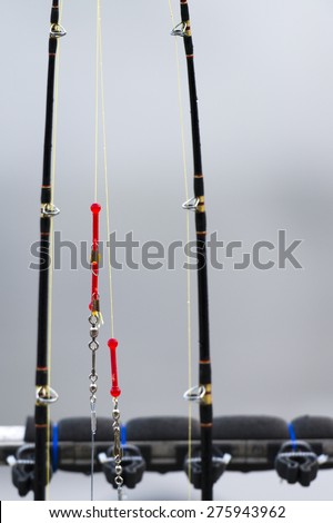 View of fishing rods, Skeena-Queen Charlotte Regional District, Haida Gwaii, Graham Island, British Columbia, Canada