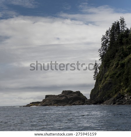 View of coastline, Skeena-Queen Charlotte Regional District, Haida Gwaii, Graham Island, British Columbia, Canada