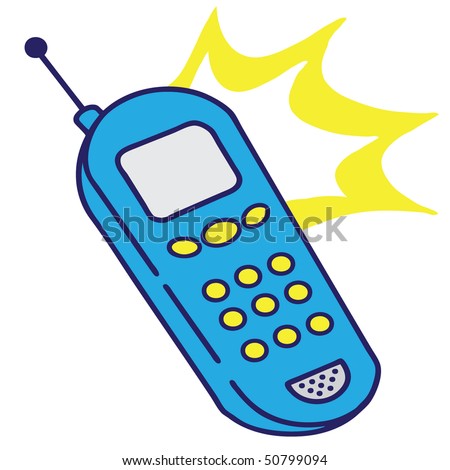 Cartoon Doodle Cell Phone Ringing Stock Vector 50799094 : Shutterstock