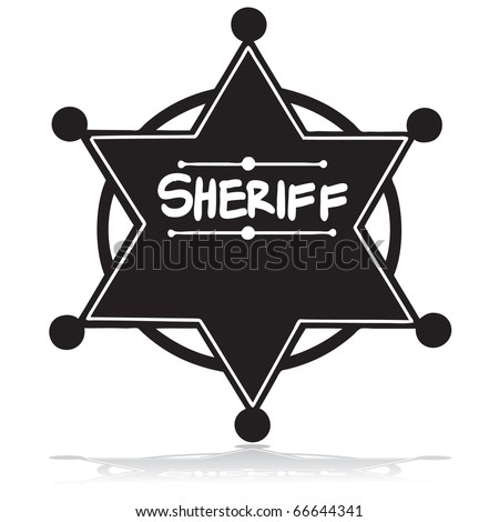 Illustration Of A Sheriff'S Badge Silhouette - 66644341 : Shutterstock