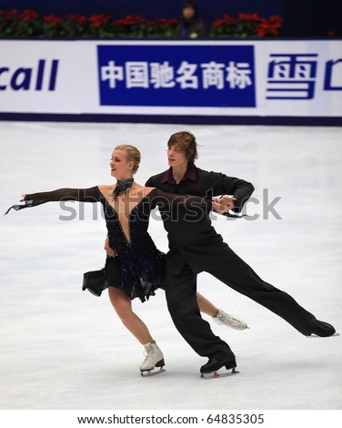 BEIJING-NOV 5: Madison Hubbell / Keiffer Hubbell of USA perform in the Ice Dancing-Short Dance event of the SAMSUNG Cup of China ISU Grand Prix of Figure Skating 2010 on Nov 5, 2010 in Beijing, China.