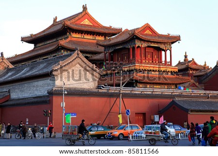 BEIJING-FEB 6: Visitors are seen around the Lama Temple during the Spring Festival on Feb 6, 2011 in Beijing, China, on the fourth day of the Chinese New Year, the year of the rabbit.