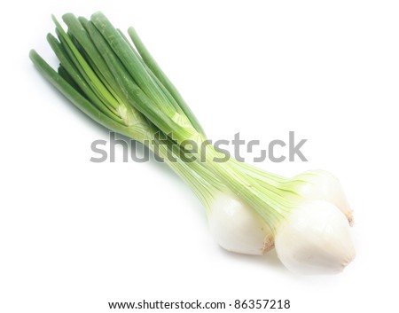 Spring onion on white background Foto stock © 