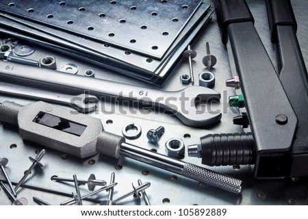 Metal work tools, steel parts.