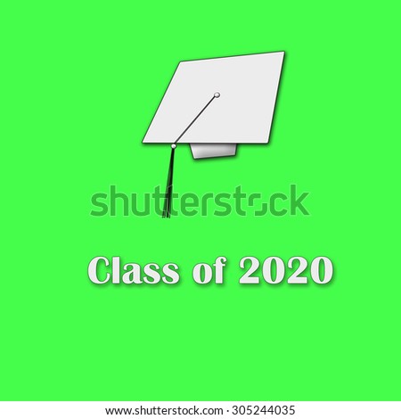 Class of 2020 White on Green Single Large