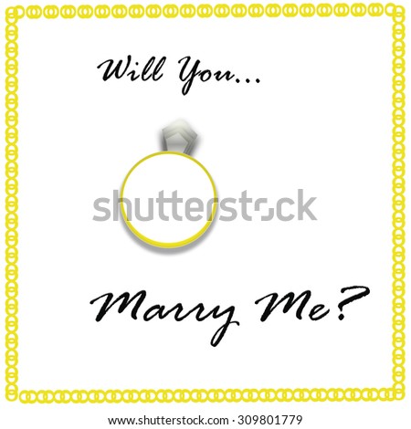 Will You Marry Me With Diamond Ring on White