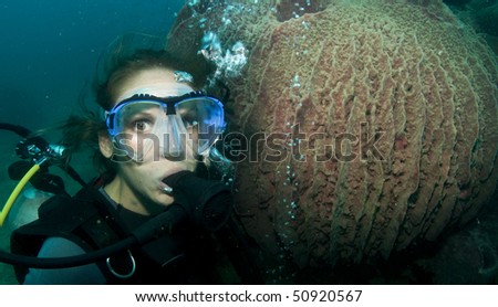 female scuba diver