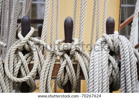 Ropes and Rigging on a sail ship