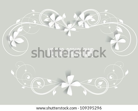 floral frame on a gray background