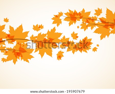 Branch With Autumn Leaves Vector Background - 195907679 : Shutterstock
