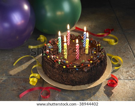 Round Sixth Chocolate Birthday cake