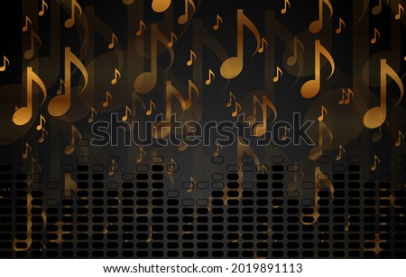 Black and golden abstract luxury music vector background