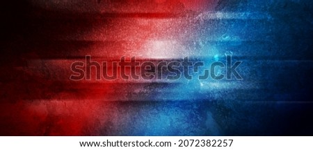 Contrast red and blue smooth grunge stripes abstract background. Vector banner design