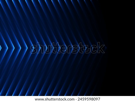 Blue neon glowing arrows technology abstract background. Futuristic laser graphic vector design