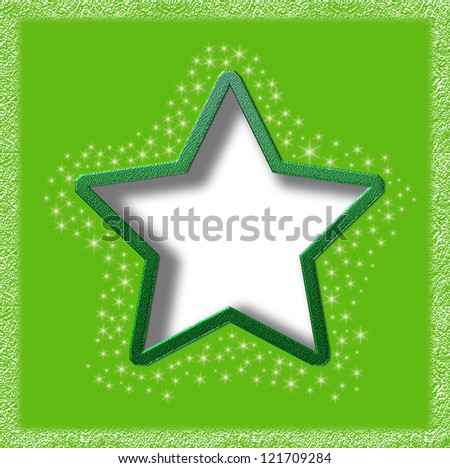 Green christmas card or tag with blank space for your own content