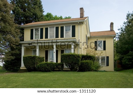 Beautiful Yellow Classic Colonial Style House. This House Is Located In ...