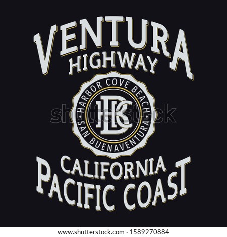 California typography, tee shirt graphics, vectors, sport 