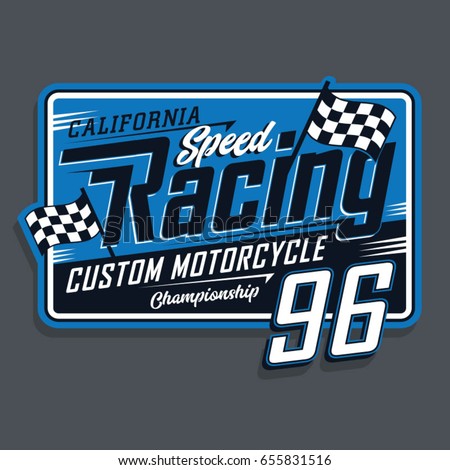 Racing sport motorcycle typography, tee shirt graphics, vectors