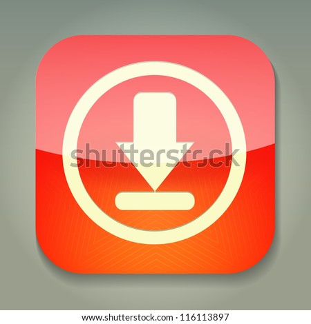 a vector icon with download sign inside