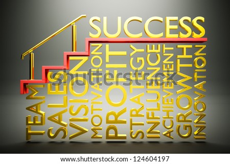 a 3d render of creative success concept, stairs to success
