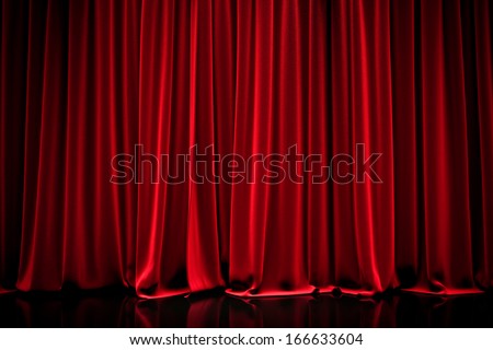 Red closed curtain  in a theater