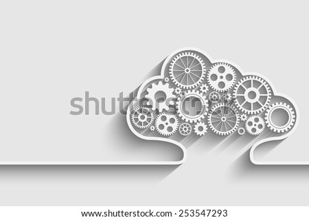 Creative cloud background with gears. Eps10 vector for your design