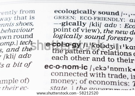 a ecology definition in a dictionary