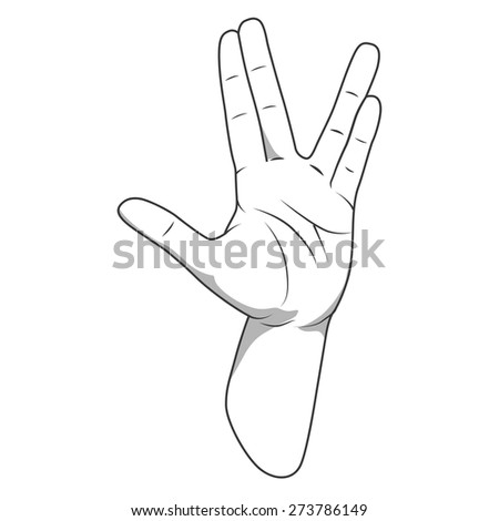 Vulcan salute hand gesture vector illustration
