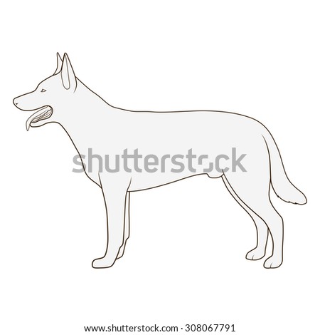 Dog Side View Scheme Silhouette Vector Illustration - 308067791 ...