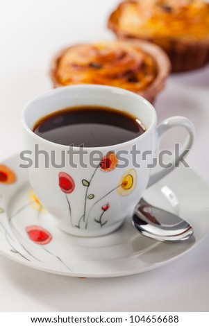 fresh coffee and croissant