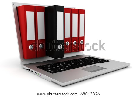 3d Dossier Popping Out From A Laptop Screen Stock Photo 68013826 ...