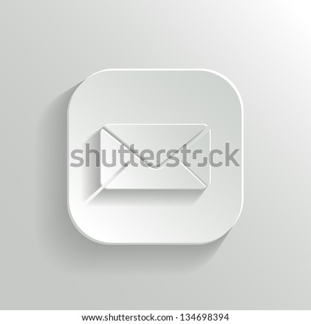 Mail icon - vector white app button with shadow