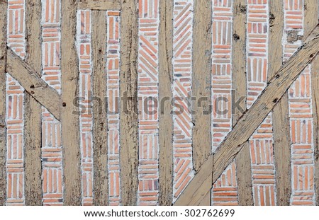 vintage creative  pattern of brickwork and carpentry in soft brown and red tones, background image
