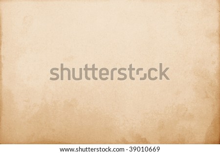 Old, stained vintage paper or parchment. Includes clipping path so you can place on any background.