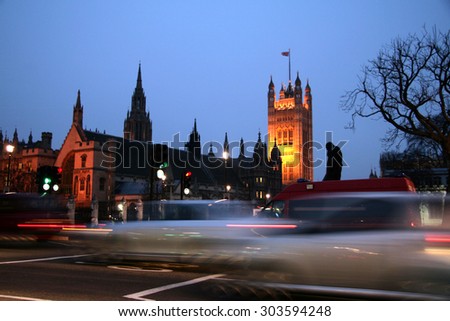 London at night, Houses of Parliament