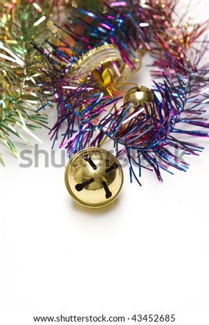 christmas bell and borders decorations with white backgrounds