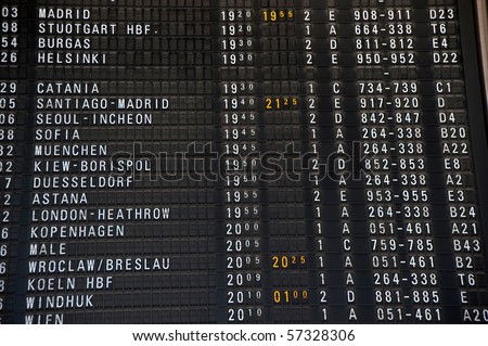 Arrival Departure Board- Flight schedule