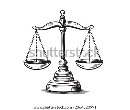 Scales of justice hand drawn