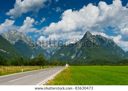 Similar – Image, Stock Photo Country road in Slovenia