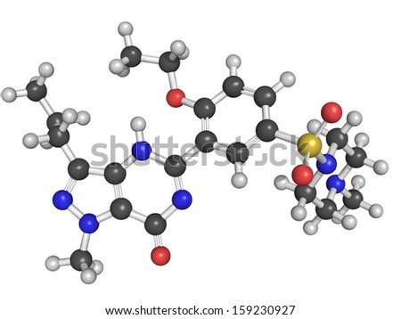 Chemical structure of sildenafil, erectile dysfunction drug