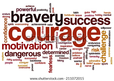 Courage concept word cloud background