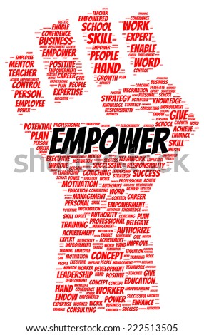 Empower word cloud shape concept