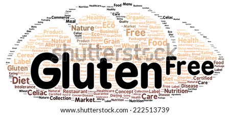 Gluten free word cloud shape concept