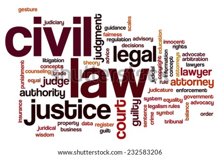 Civil law word cloud concept