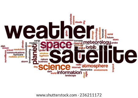 Weather satellite word cloud concept