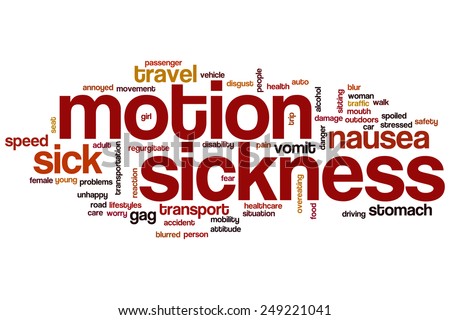 Motion sickness word cloud concept