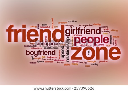 Friend zone word cloud concept with abstract background