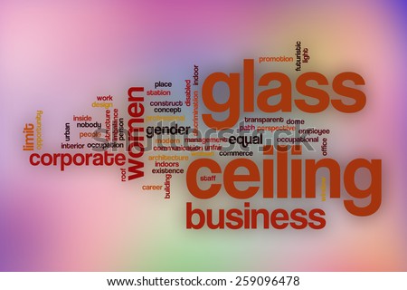 Glass ceiling word cloud concept with abstract background