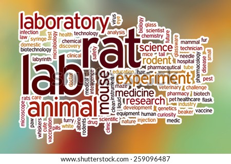 Lab rat word cloud concept with abstract background