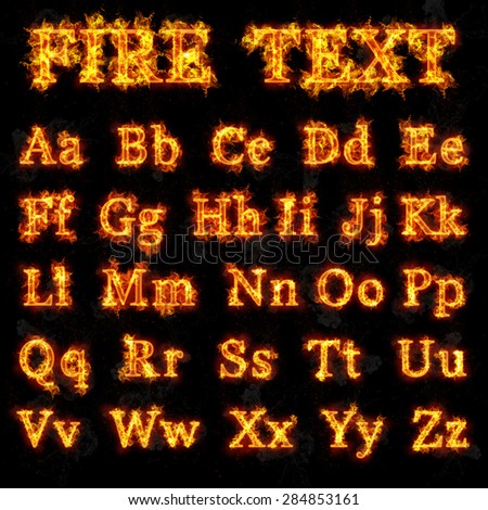 Fire Font Collection Of All Letters Of Alphabet Stock Photo 284853161 ...